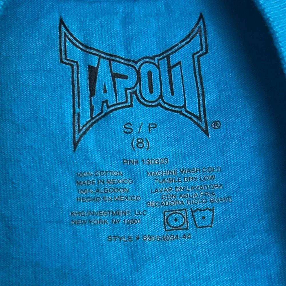 Tapout Boys Teal Blue Sleeveless Graphic Muscle Tee Skull Cross Gothic Size 8